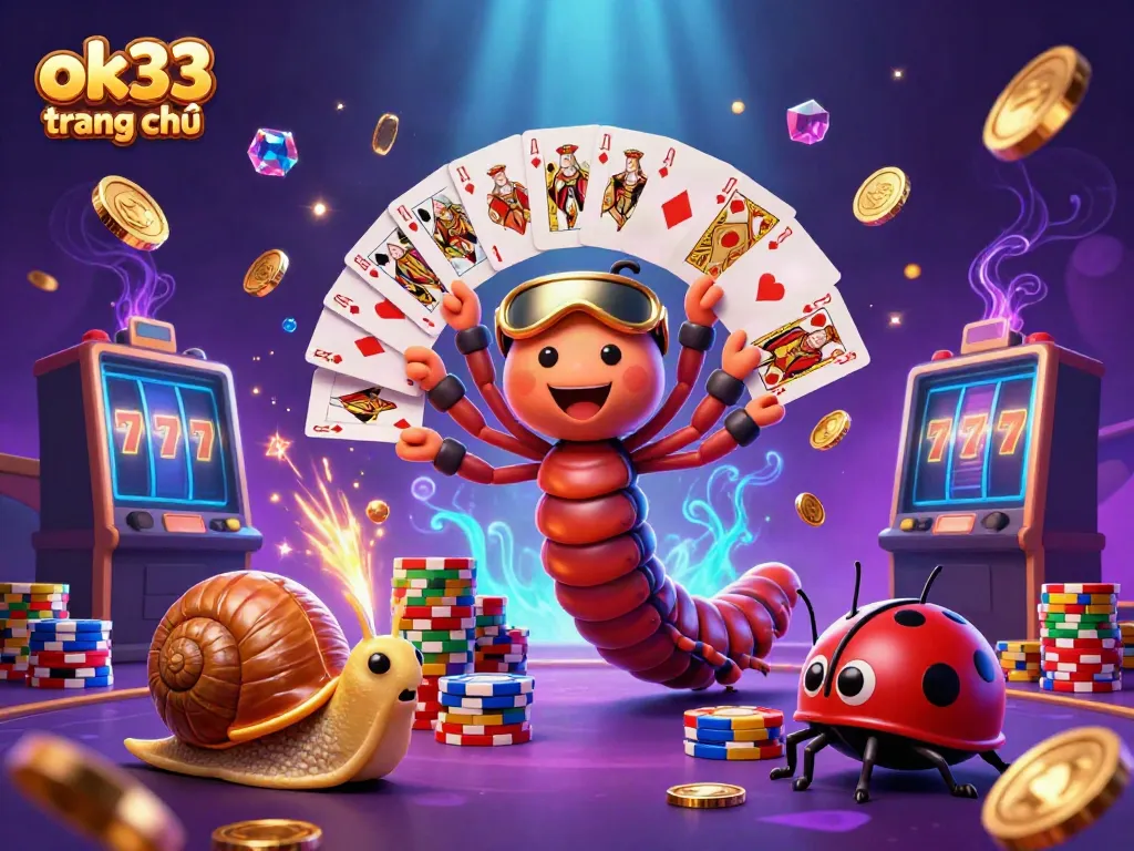 Experience the excitement of ok33 trang chủ with a vibrant casino scene featuring energetic characters and games.
