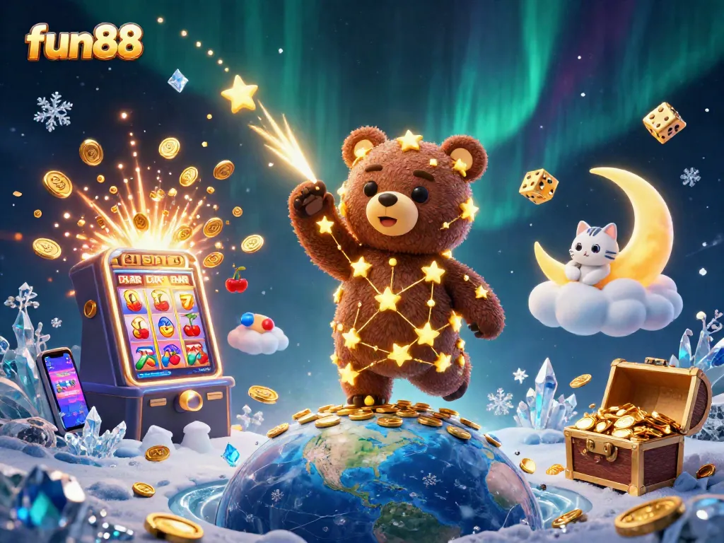 Play exciting casino games with fun88 as the dreamy constellation bear collects gold coins.