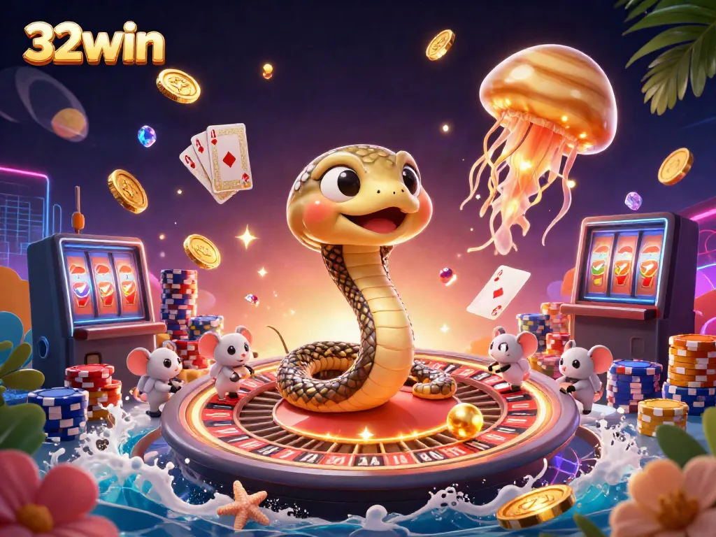 Experience thrilling gameplay at 32win with cartoon characters in a vibrant casino setting.