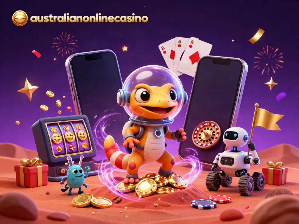 Join the adventure at australianonlinecasino with a Martian gecko discovering hidden treasures!