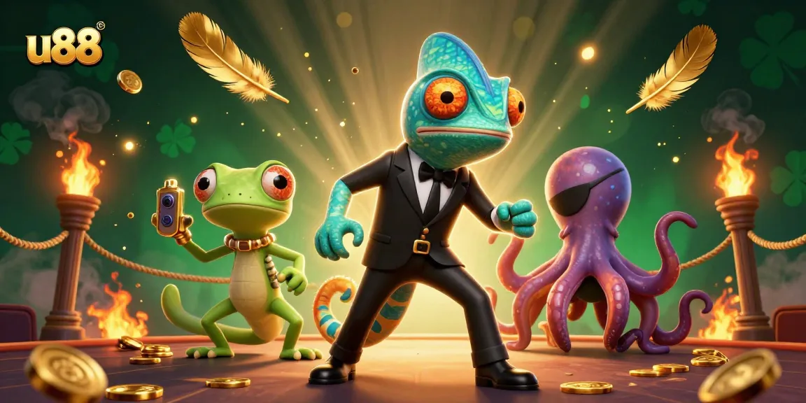 Experience the thrilling world of u88 as your secret agent chameleon blends into action in an exciting casino setting.