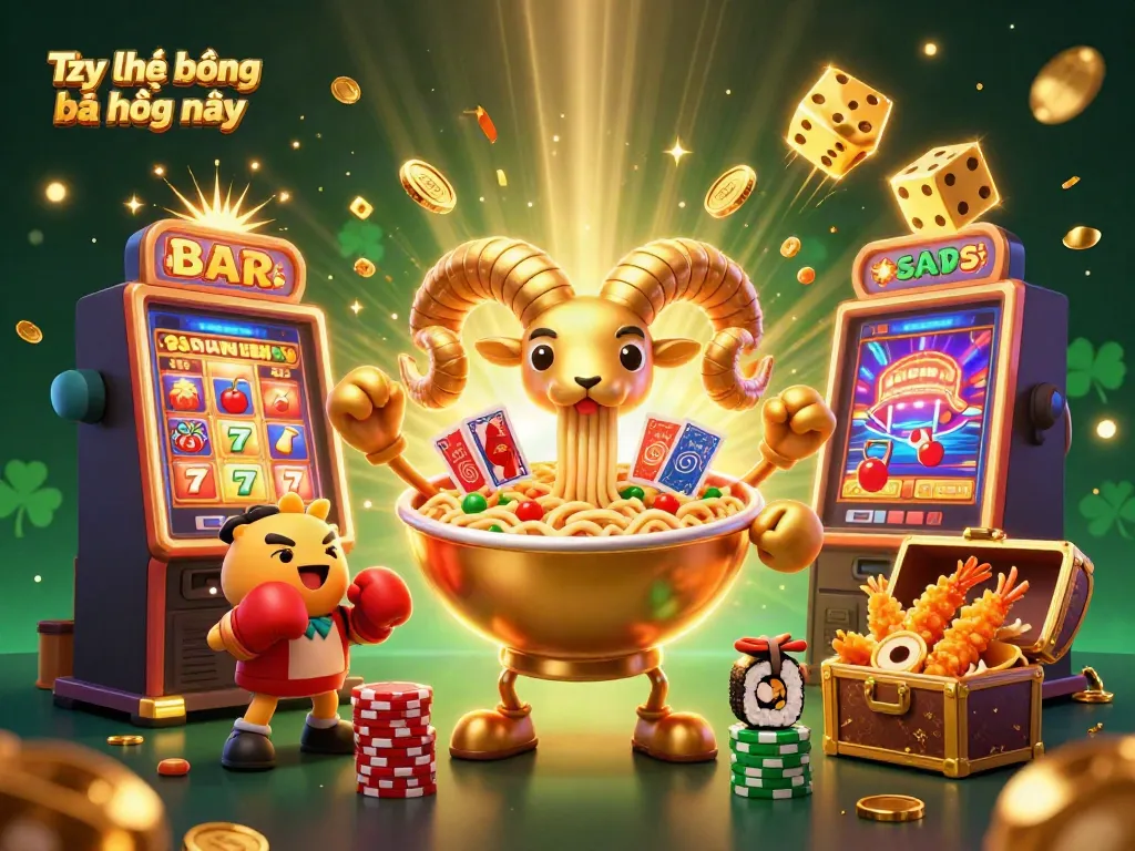 Engaging scene showcasing Tỷ lệ kèo bóng đá hôm nay with dynamic casino elements and characters.