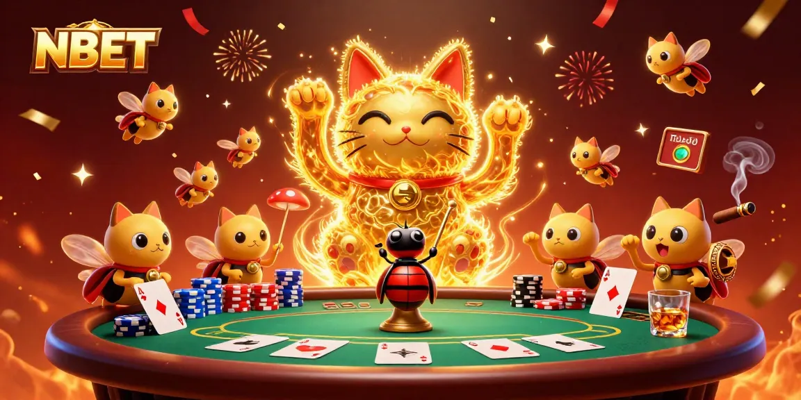 Engage with NBET in a vibrant, animated casino scene filled with excitement.