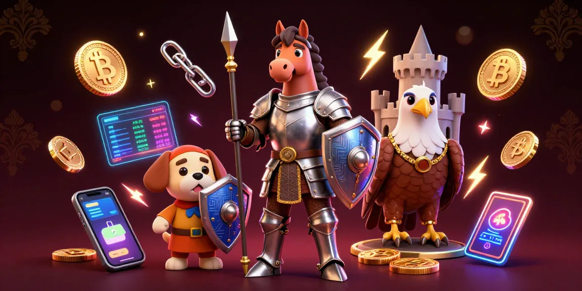 ZBET boosts excitement with vibrant casino-themed 3D illustration featuring engaging knight, puppy, and falcon characters.