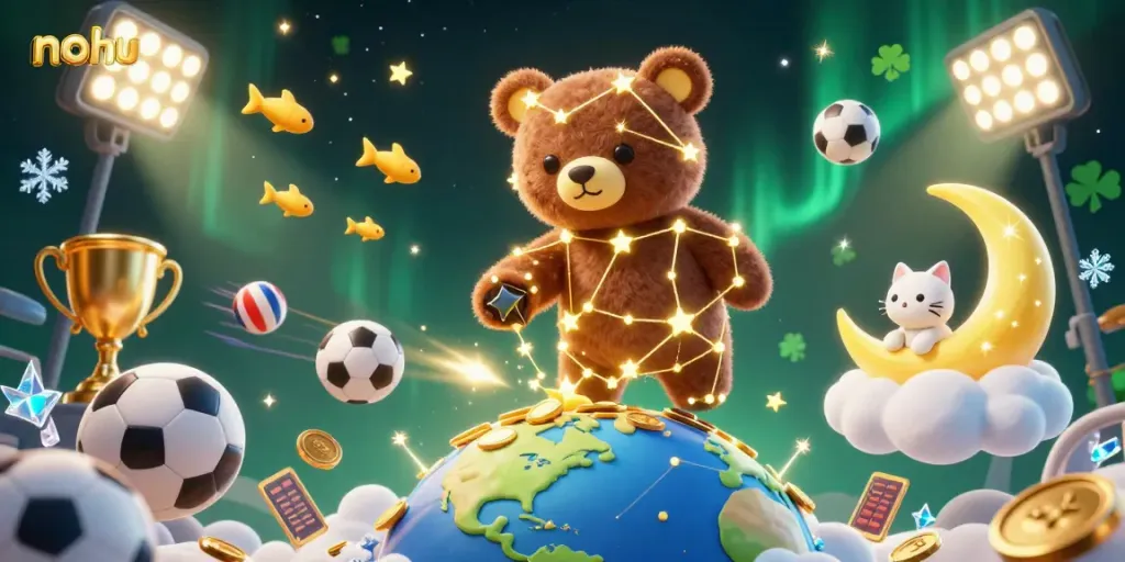 Engage in thrilling play at nohu's vibrant online casino, featuring dazzling cosmic characters.