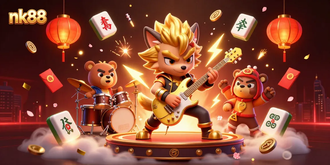 Experience thrilling wins with nk88 in this vibrant online casino illustration.