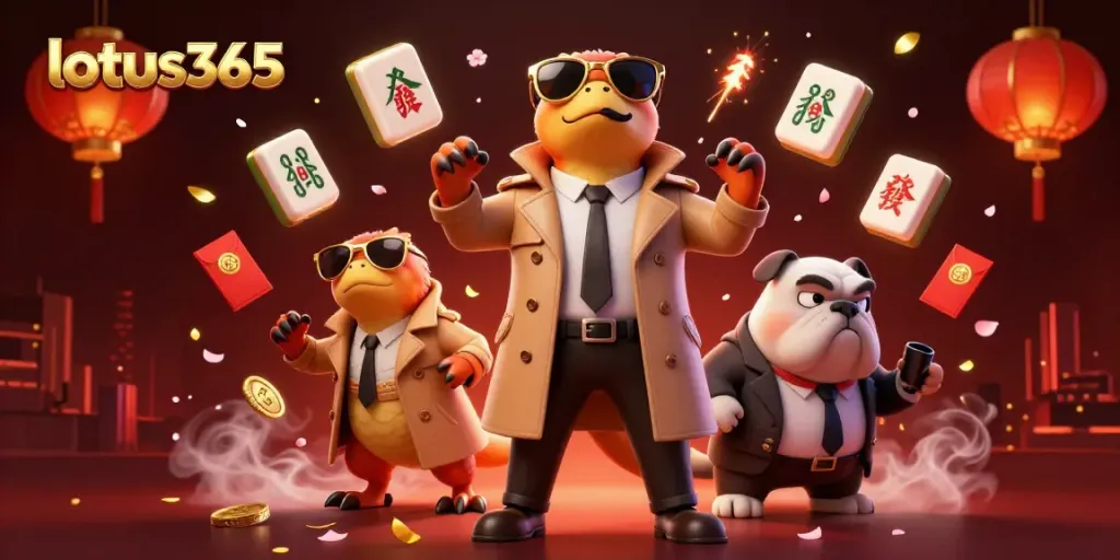 Experience premium gaming at lotus365 with raptors and bulldog in a dynamic casino scene.
