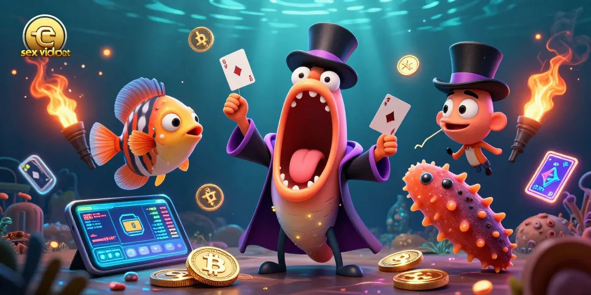 Engage in sex video chat while enjoying an immersive casino-themed scene featuring animated sea creatures.