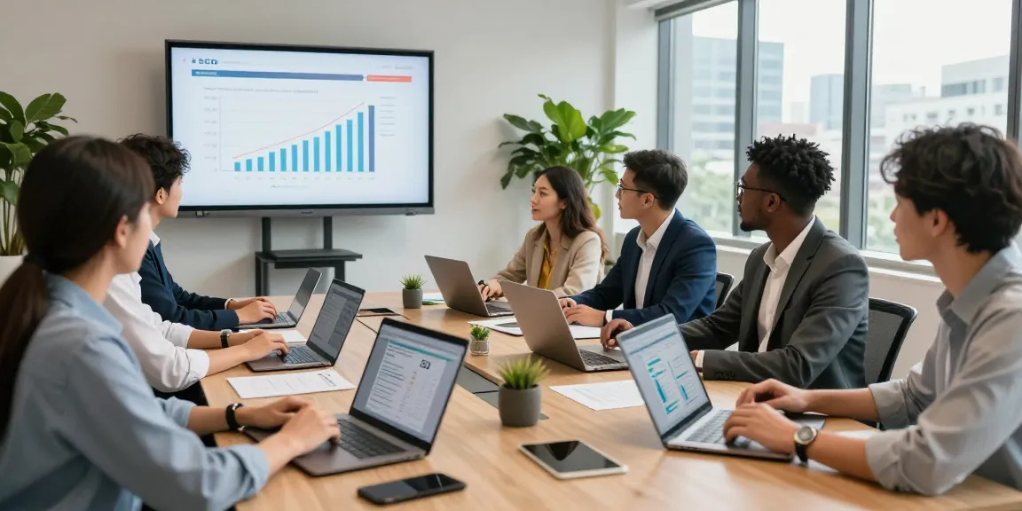 Collaboration in a Johannesburg office by an SEO Agency Johannesburg, showcasing professionals analyzing digital marketing strategies.