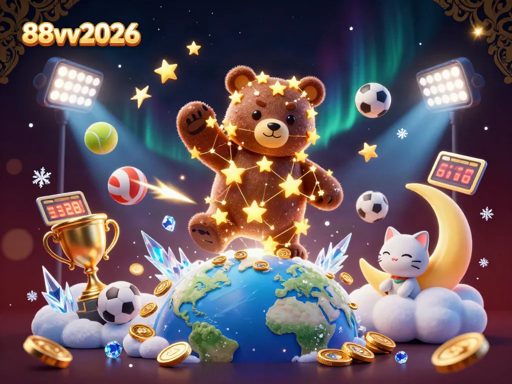 Win big at 88vv2026 with golden coins and dynamic sports elements swirling around!