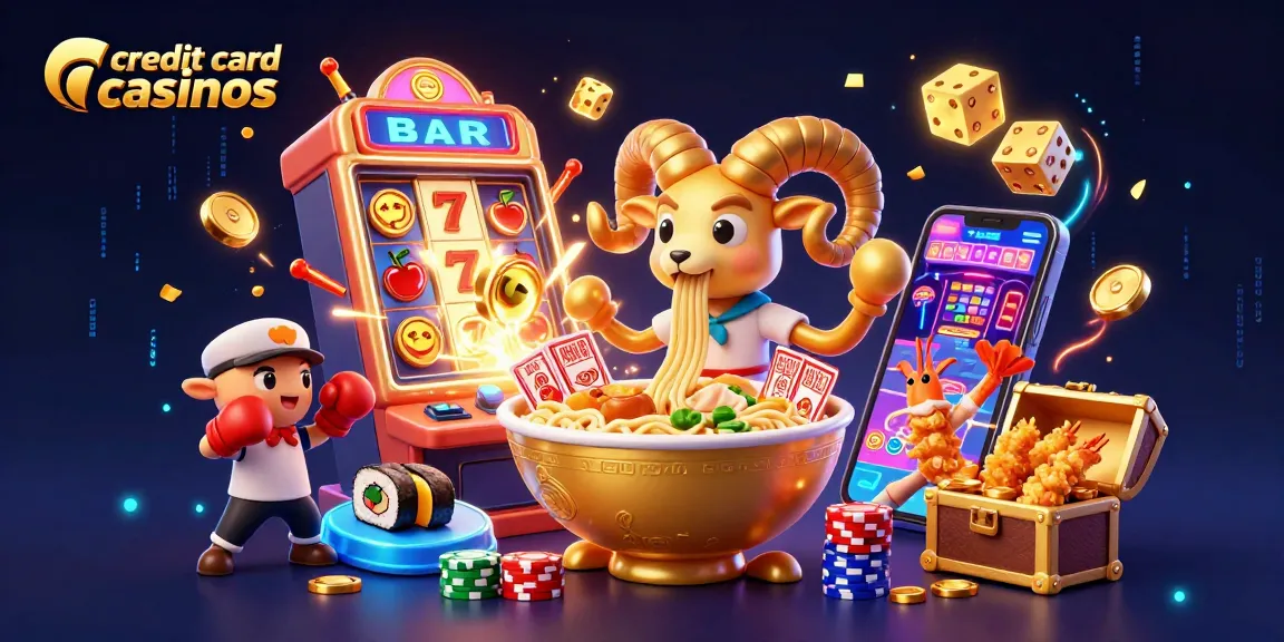 Experience the thrill of credit card casinos with vibrant casino characters and game elements in action.